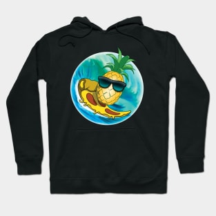 Surfing Pineapple pizza Hoodie